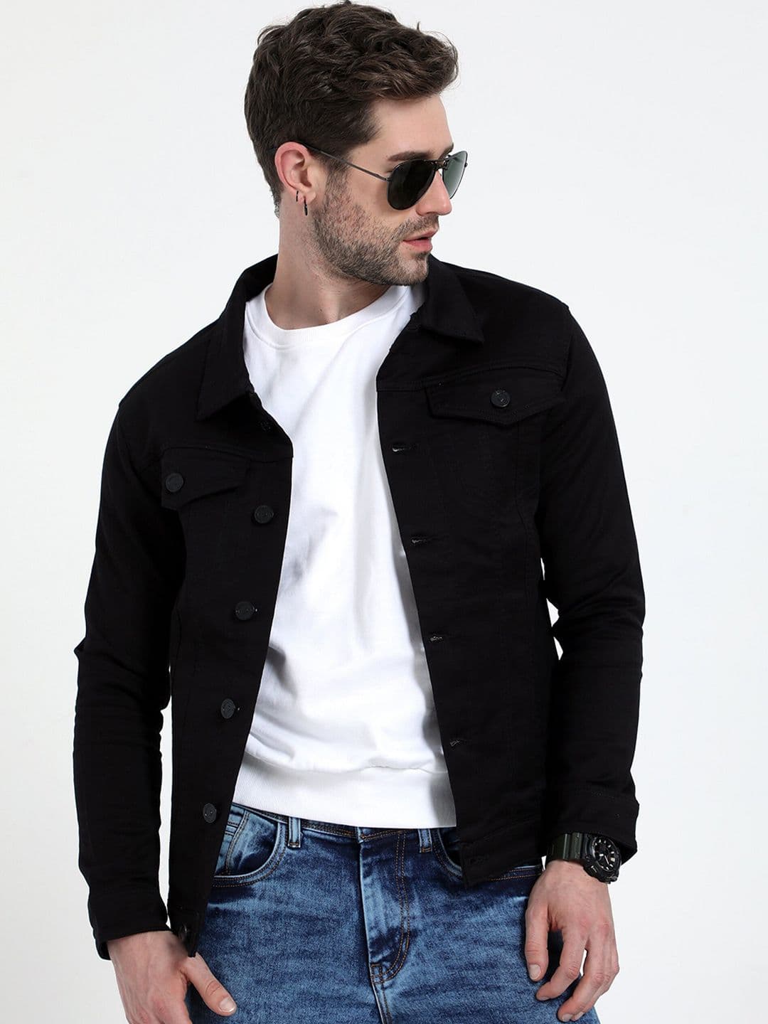 Reslag Men Spread Collar Denim Jacket - view 1