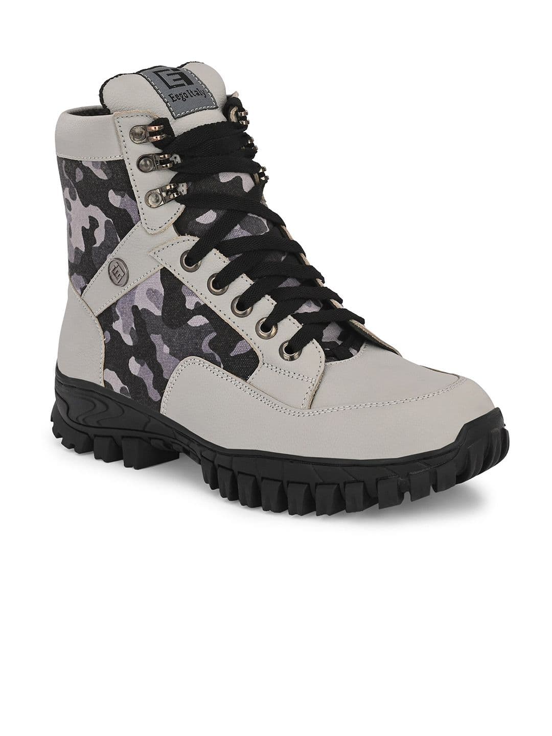 Eego Italy Men Leather High-Top Trekking Non-Marking Shoes - view 1