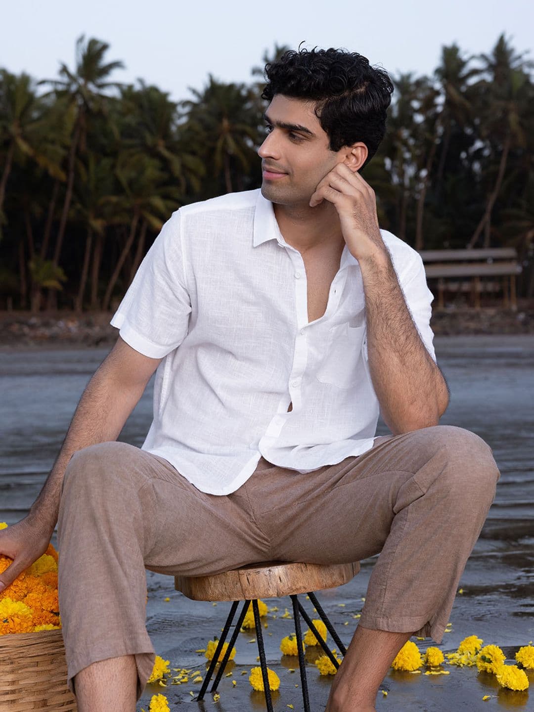 KINGDOM OF WHITE NITYAM Half Sleeve Cotton Casual Shirt - view 1