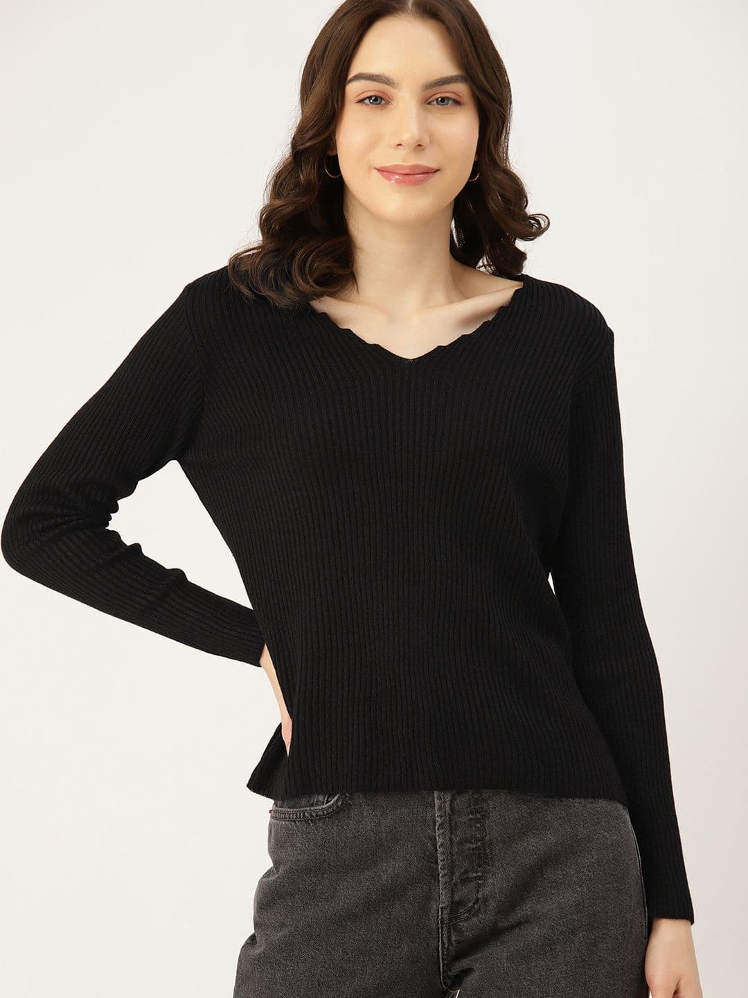 DressBerry Women Ribbed Acrylic Pullover - view 1