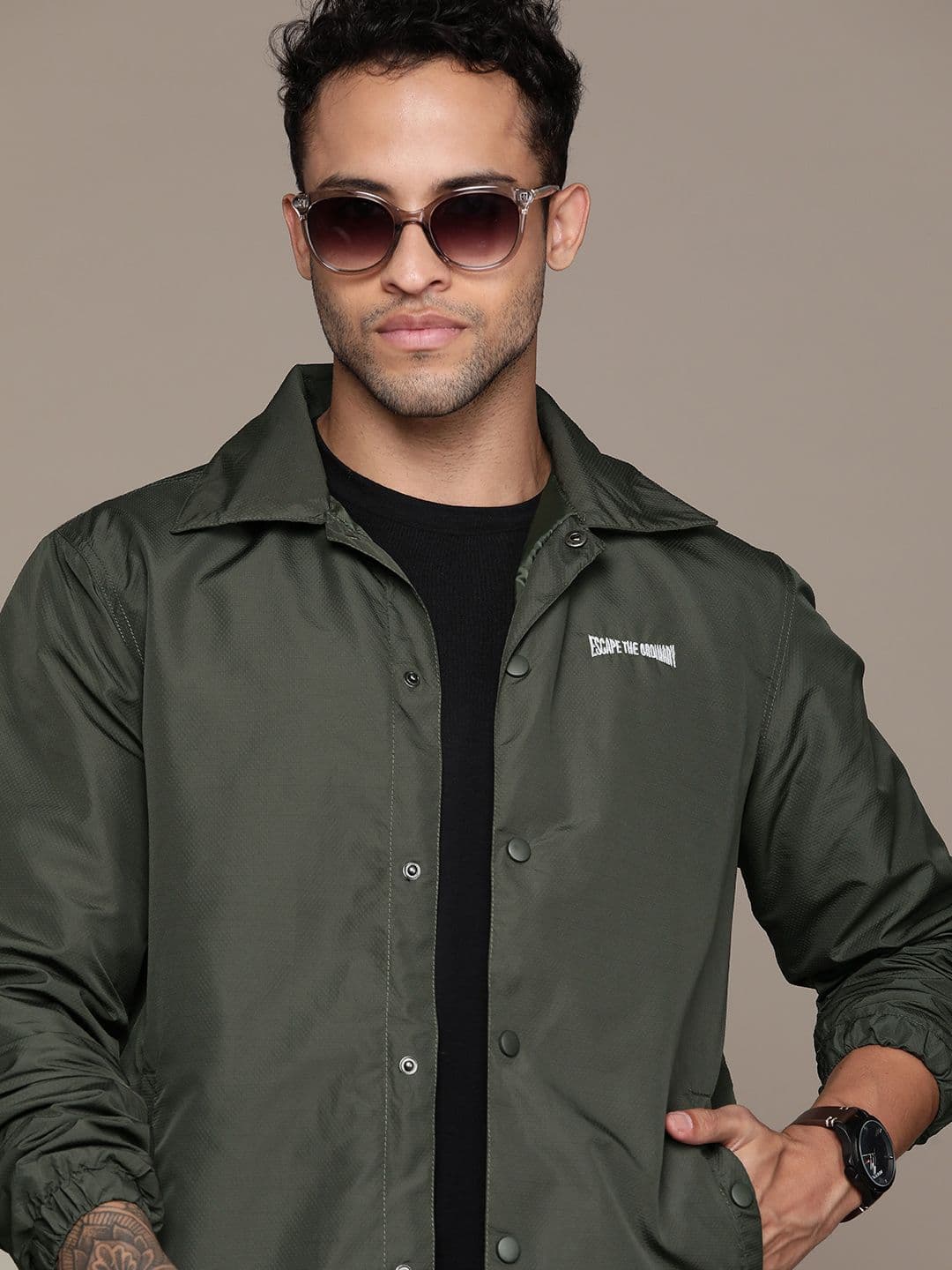 The Roadster Lifestyle Co. Typography Embroidered Spread Collar Tailored Jacket - view 1