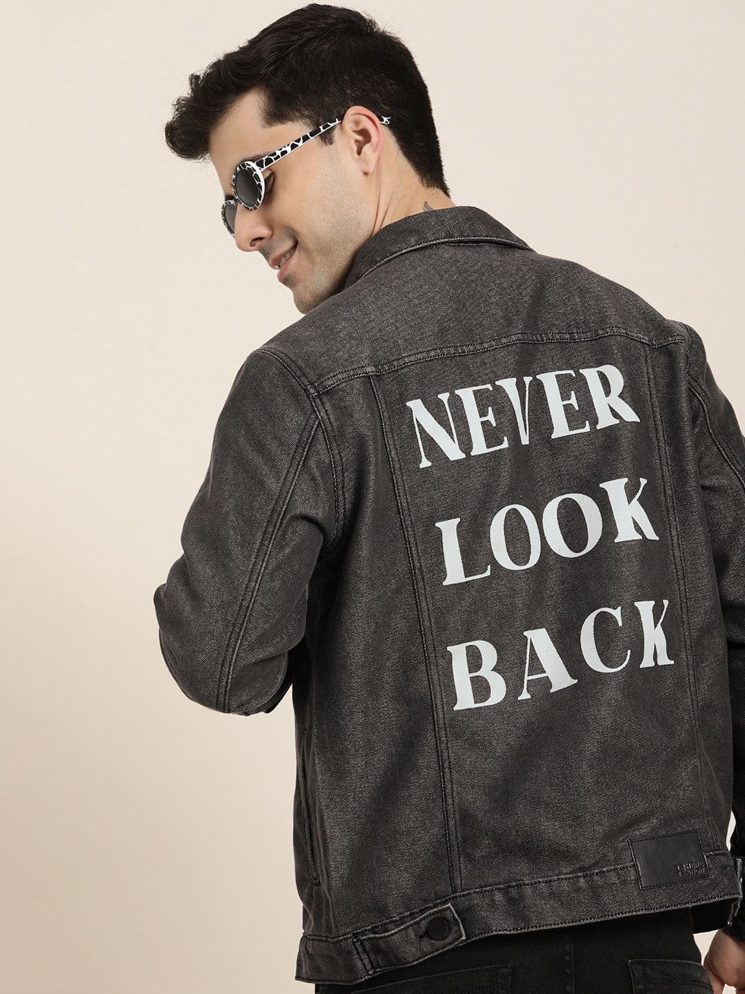 HERE&NOW Typography Printed Denim Truckers - view 1