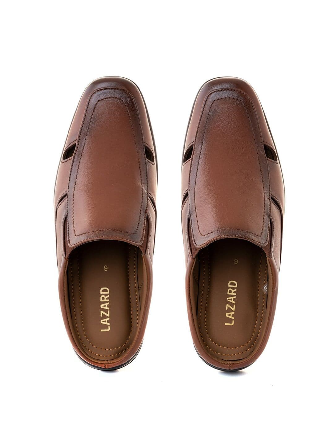 Khadims Men Textured Leather Shoe-Style Sandals - view 1
