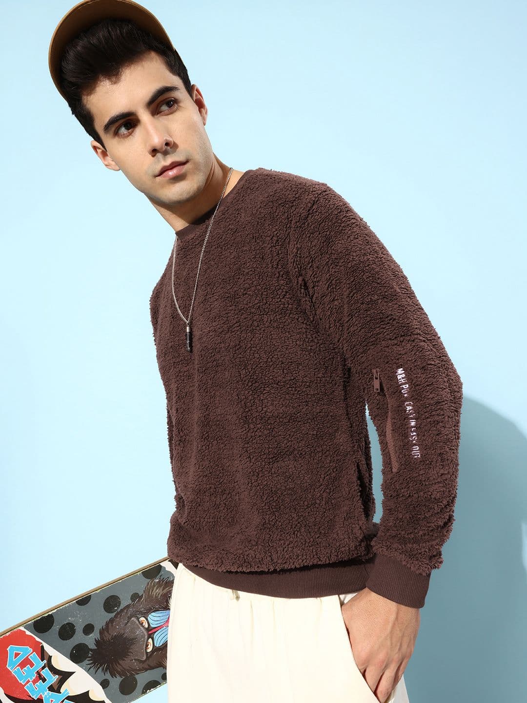 Mast & Harbour Fuzzy Round-Neck Pullover Sweatshirt - view 1