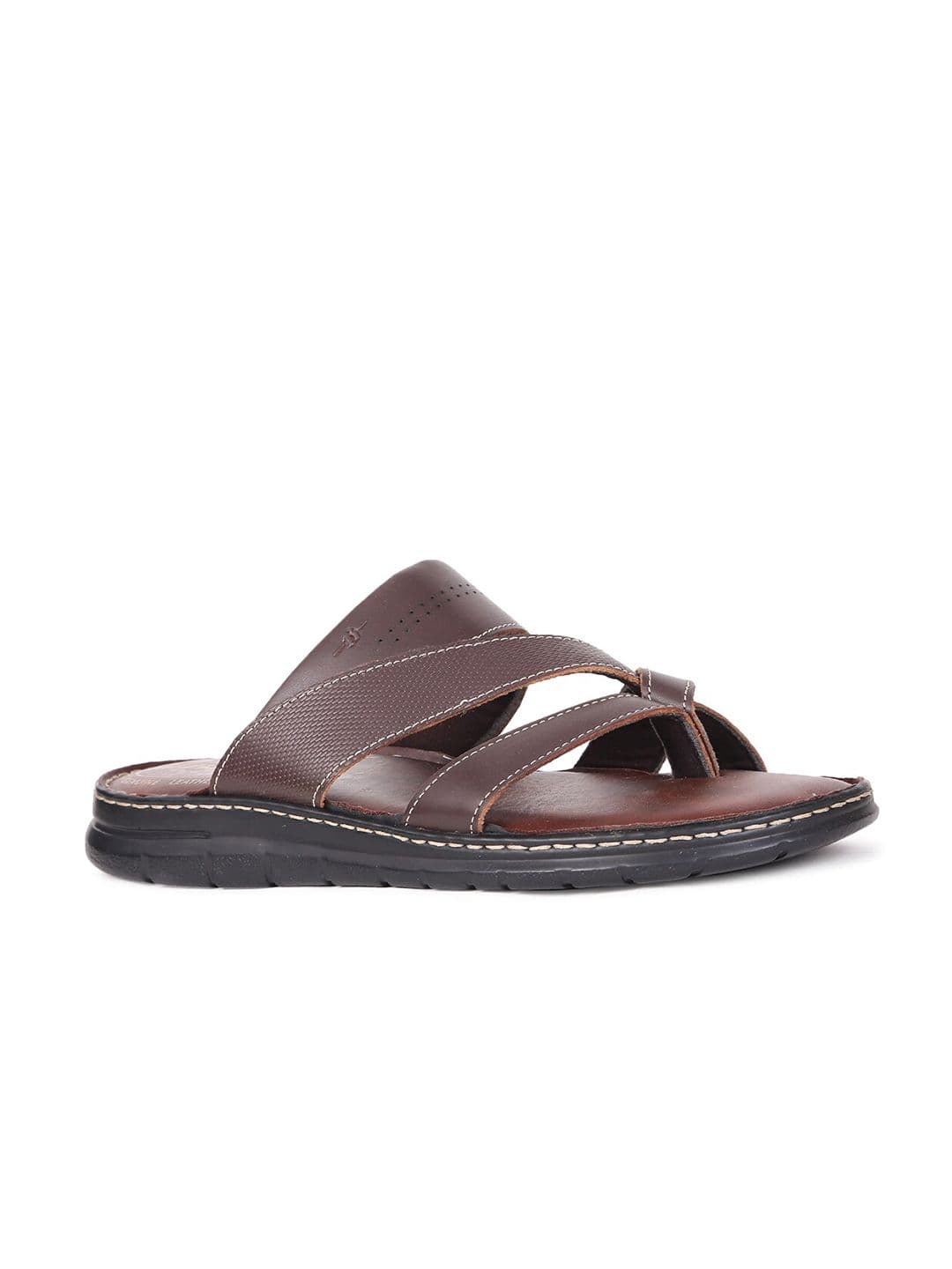 Bata Men Textured Leather Comfort Sandals - view 1