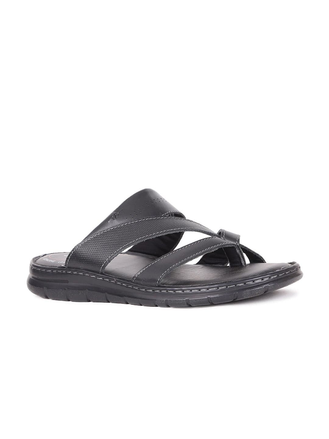 Bata Men Textured Leather Comfort Sandals - view 1