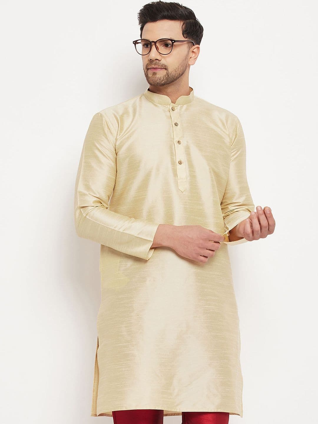 VASTRAMAY Mandarin Collar Straight Kurta - view 1