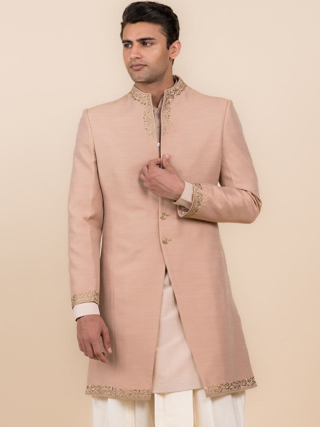 Tasva Men Embroidered Sherwani Set