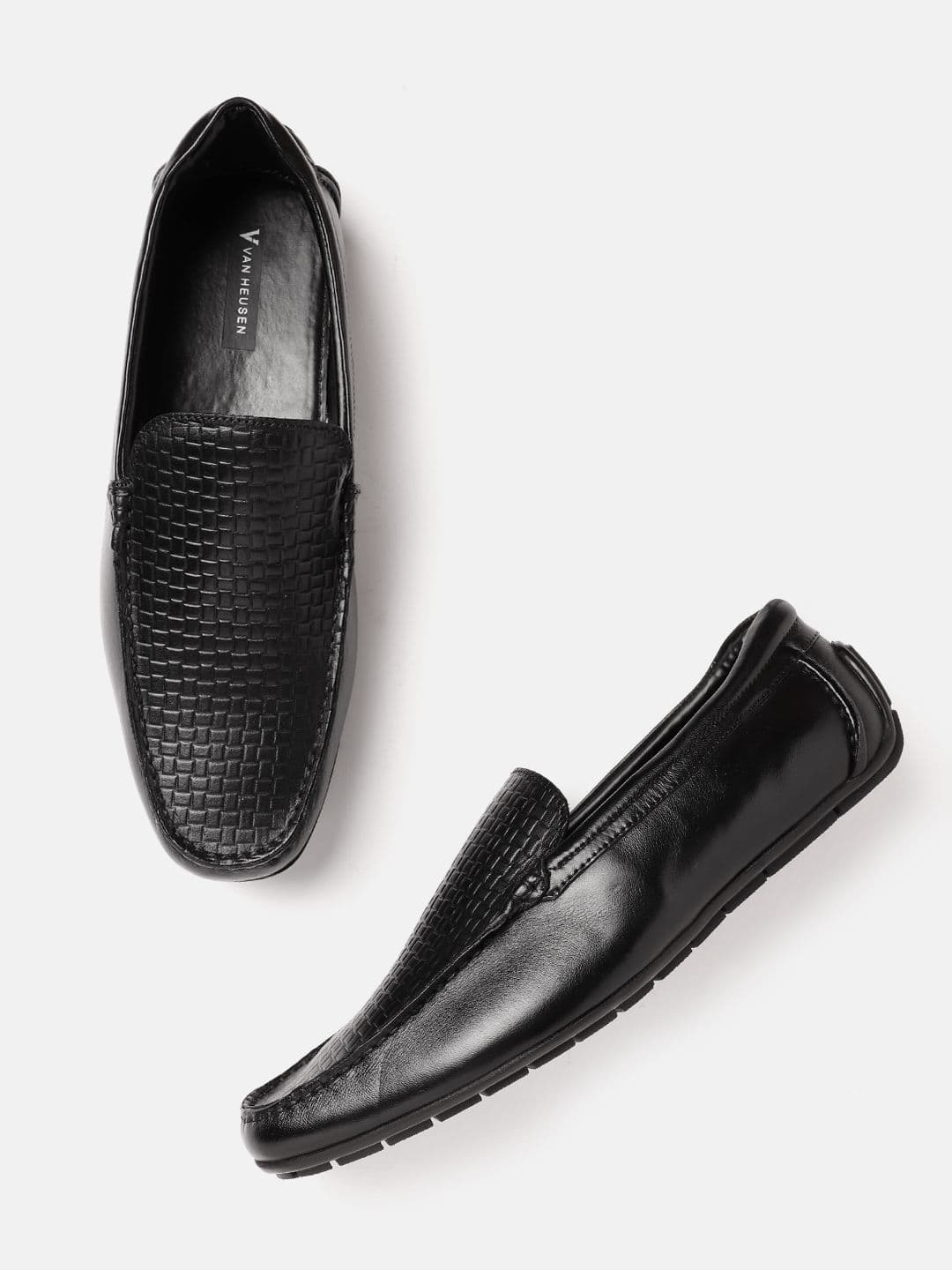 Van Heusen Men Leather Round Toe Slip On Formal Shoes - view 1