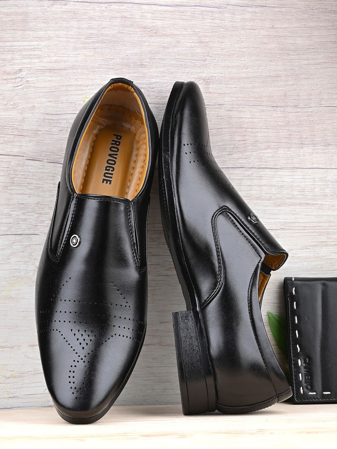 Provogue Men Perforated Formal Slip-On Shoes - view 1