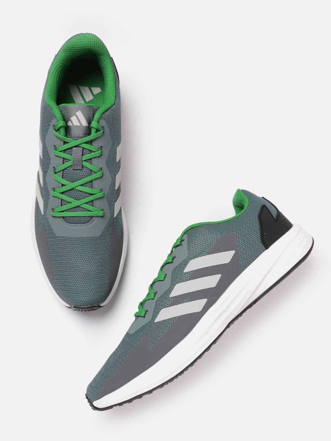 ADIDAS Men Woven Design Adidash Running Shoes with Striped Detail - view 1
