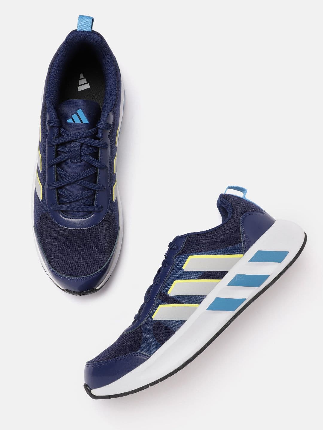 ADIDAS Men Woven Design Osparna Running Shoes with Striped Detail - view 1