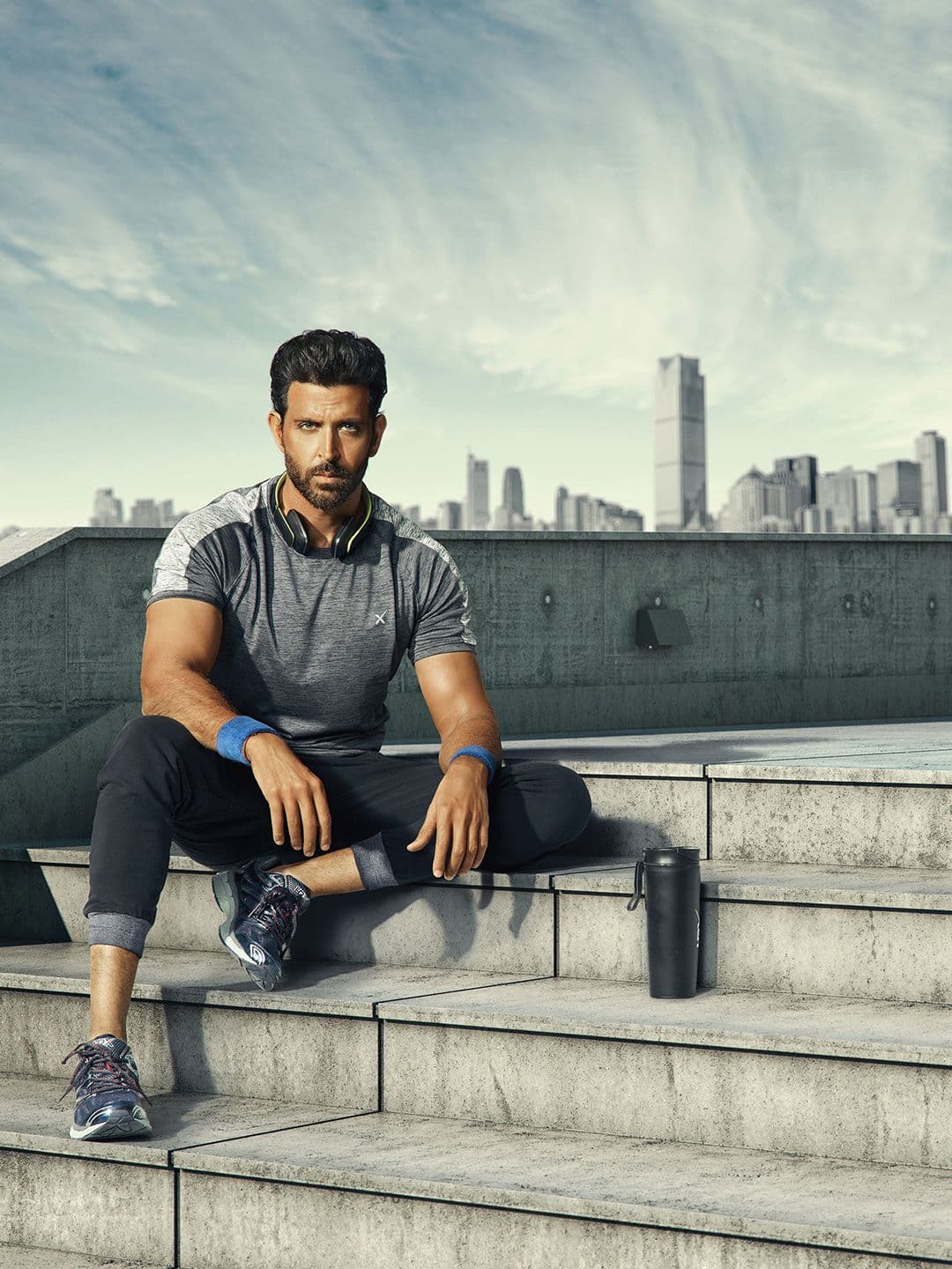 HRX by Hrithik Roshan Men Charcoal Grey Advanced Rapid Dry Raglan Regular Fit T-shirt