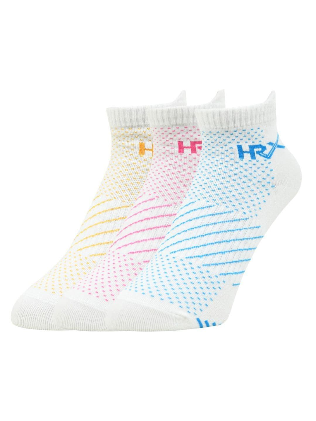 HRX by Hrithik Roshan Women Pack Of 3 Patterned Cotton Ankle Length Socks - view 1