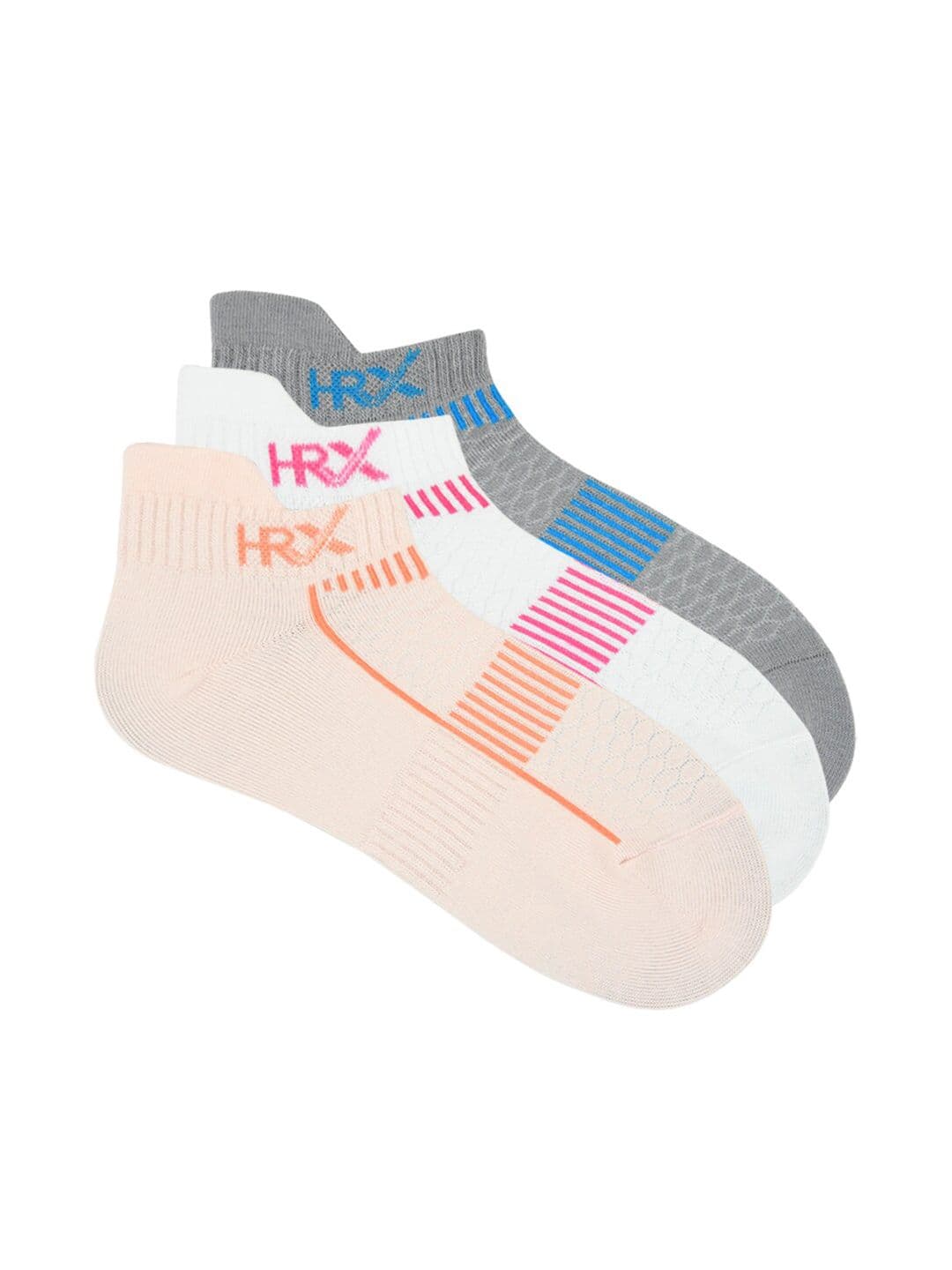 HRX by Hrithik Roshan Women Pack Of 3 Patterned Cotton Ankle Length Socks - view 1