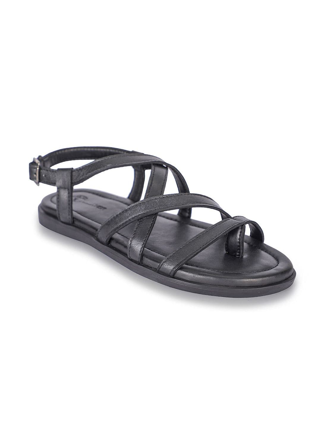 BEAVER Men Open One Strappy Toe Leather Comfort Sandals With Buckles - view 1
