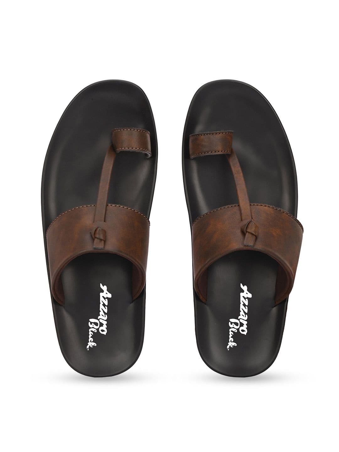 Azzaro Black Men Textured Comfort Sandals - view 1