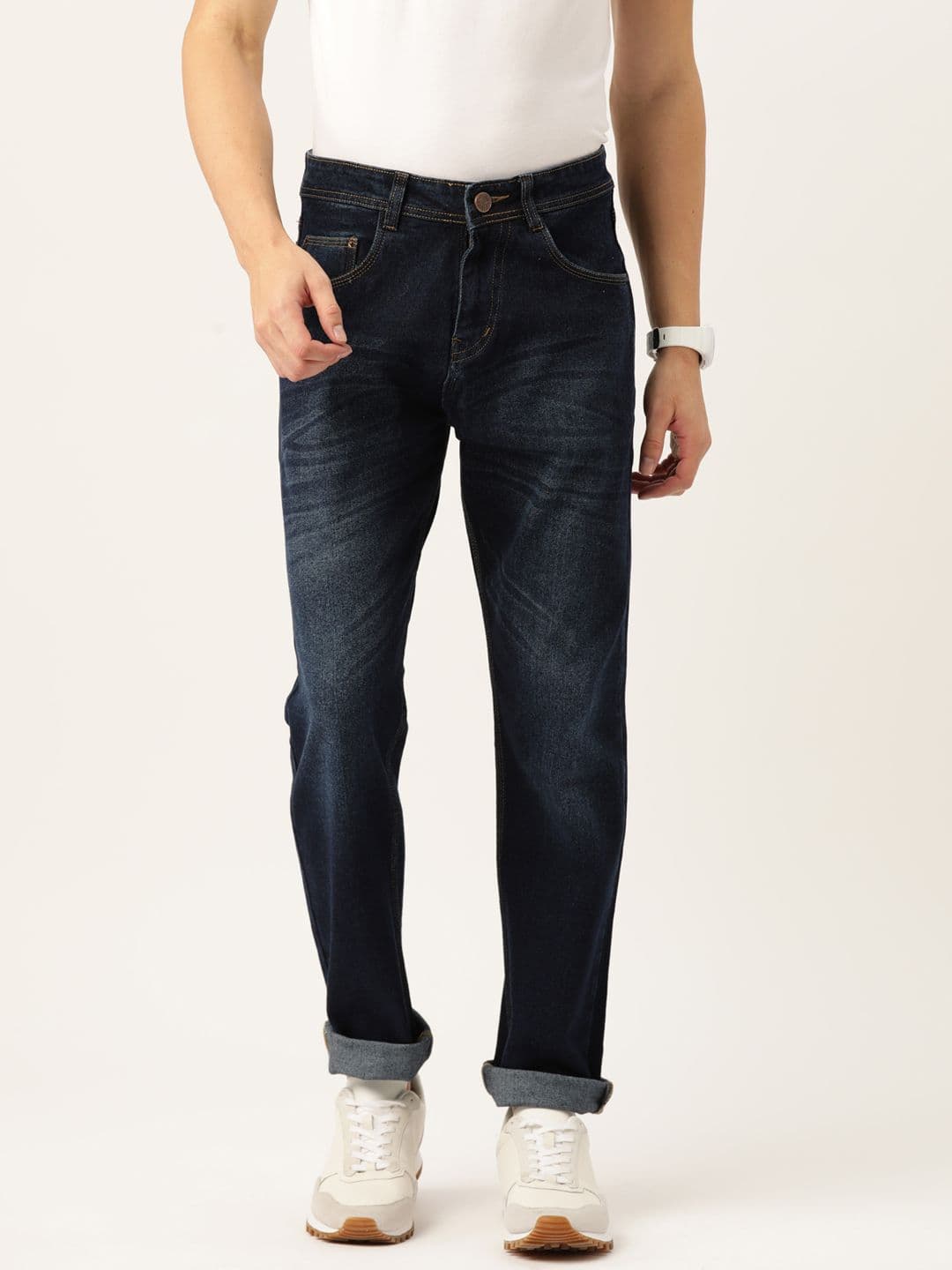 PARIS HAMILTON Men Relaxed Fit Heavy Fade Acid Wash Stretchable Jeans - view 1