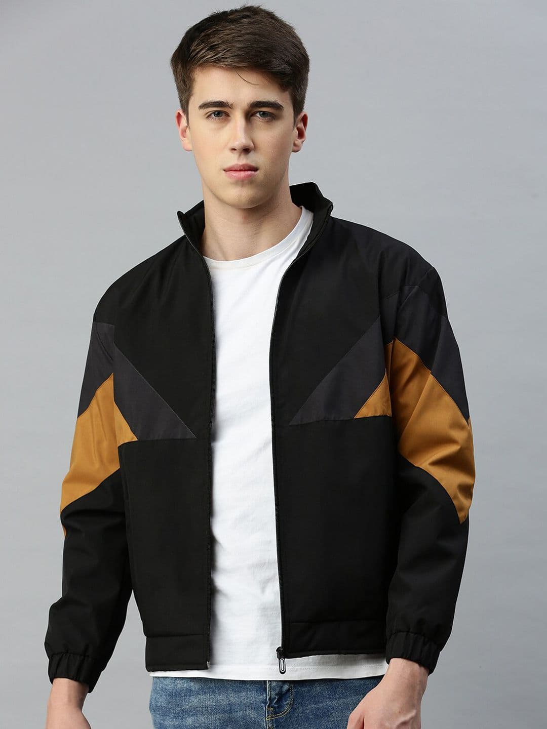 VOXATI Men Colourblocked Bomber Jacket - view 1