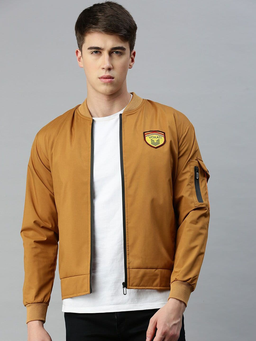 VOXATI Zip-Front Casual Bomber Jacket - view 1