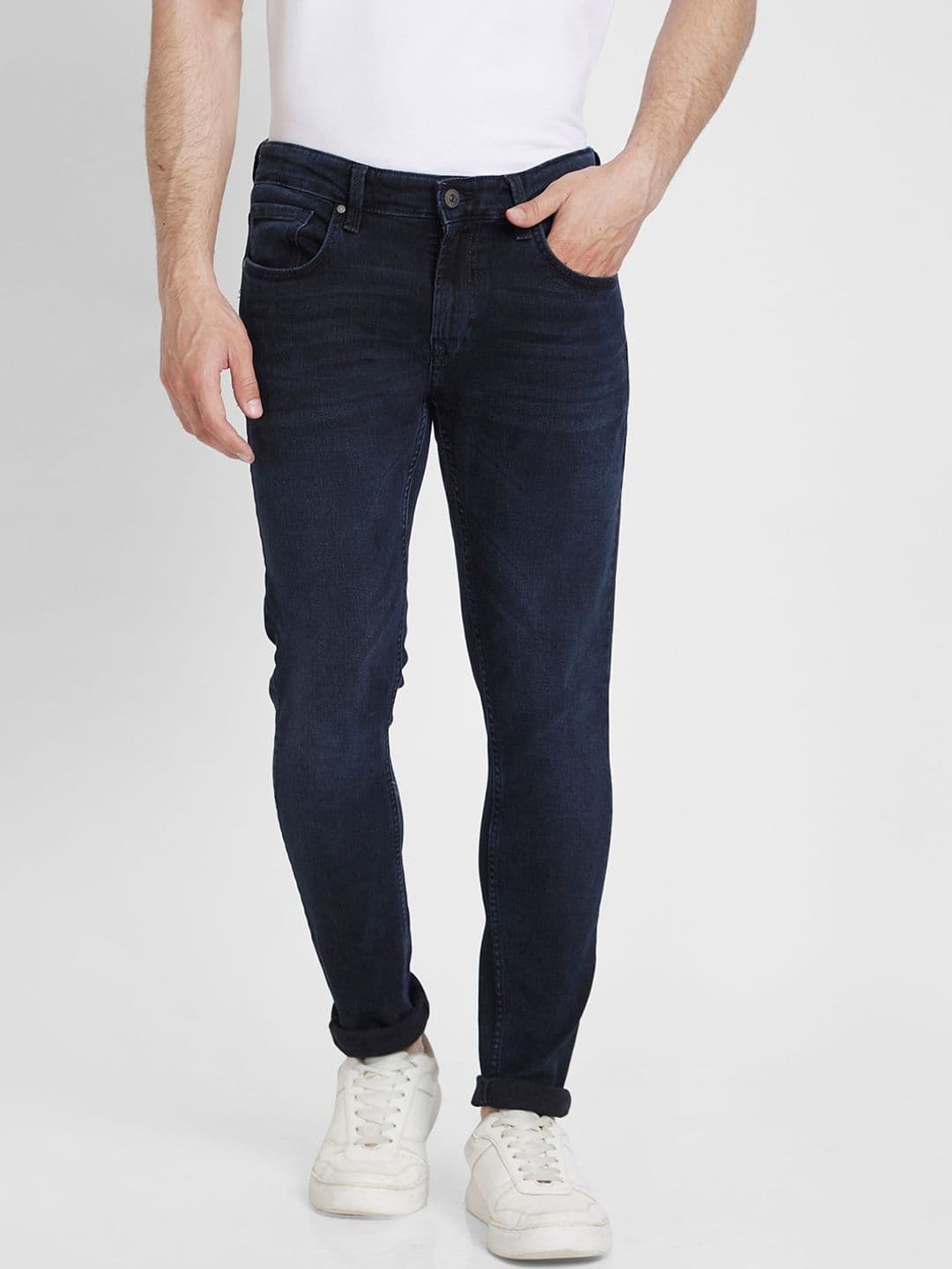 SPYKAR Men Slim Fit Low-Rise Light Fade Stretchable Clean Look Jeans - view 1