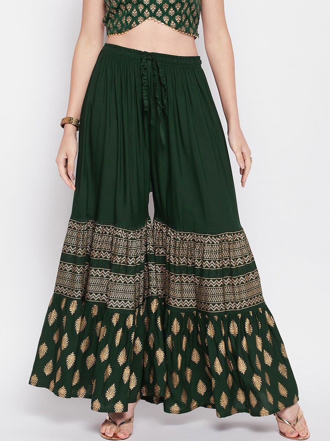 Clora Creation Women Mid-Rise Ethnic Printed Flared Palazzos - view 1