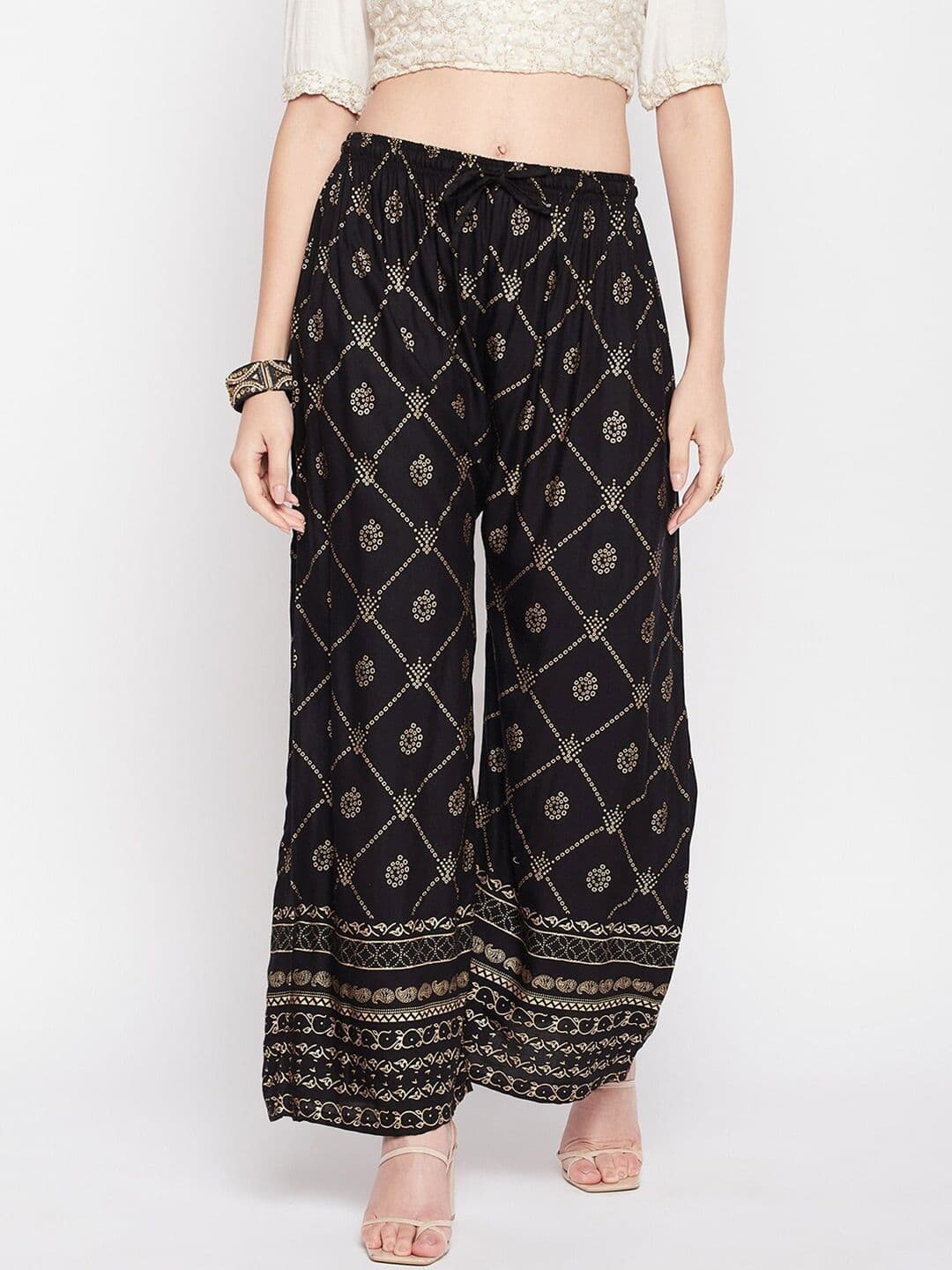 Clora Creation Women Mid-Rise Ethnic Printed Straight Palazzos - view 1