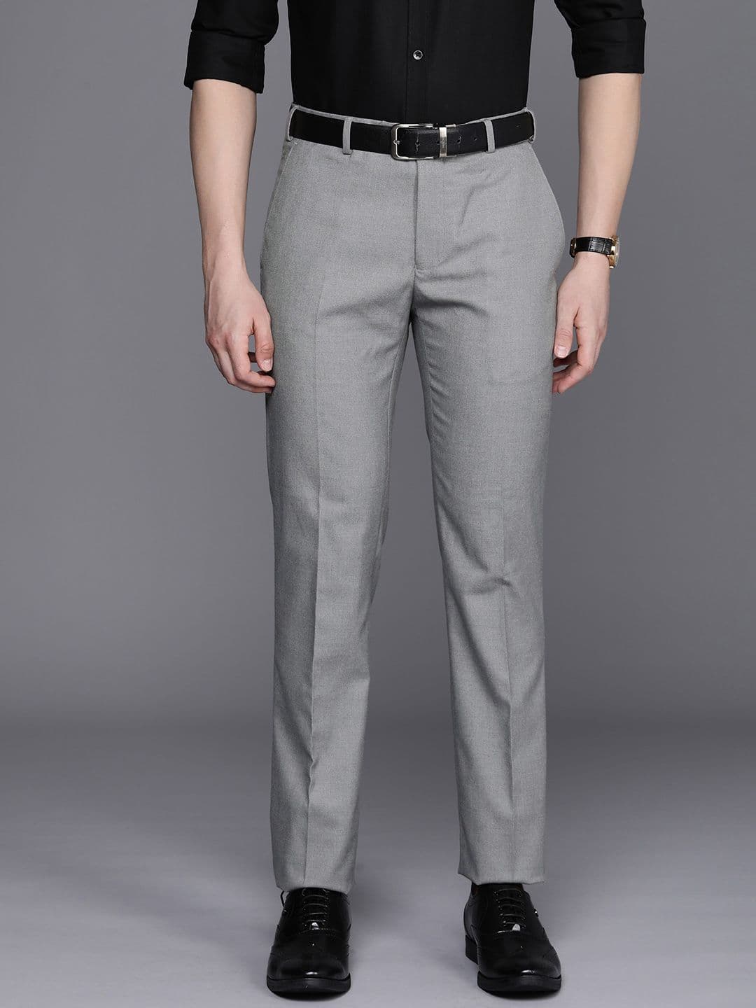 Raymond Men Textured Slim Fit Formal Trousers - view 1