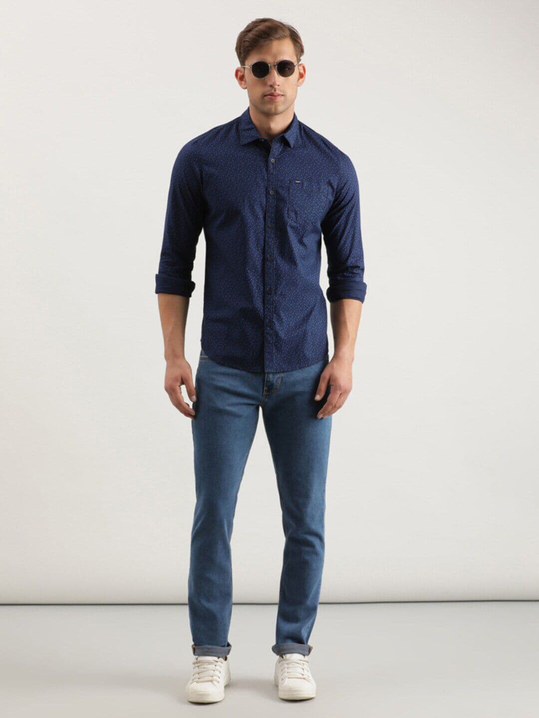 Lee Slim Fit Micro Ditsy Printed Casual Cotton Shirt - view 1