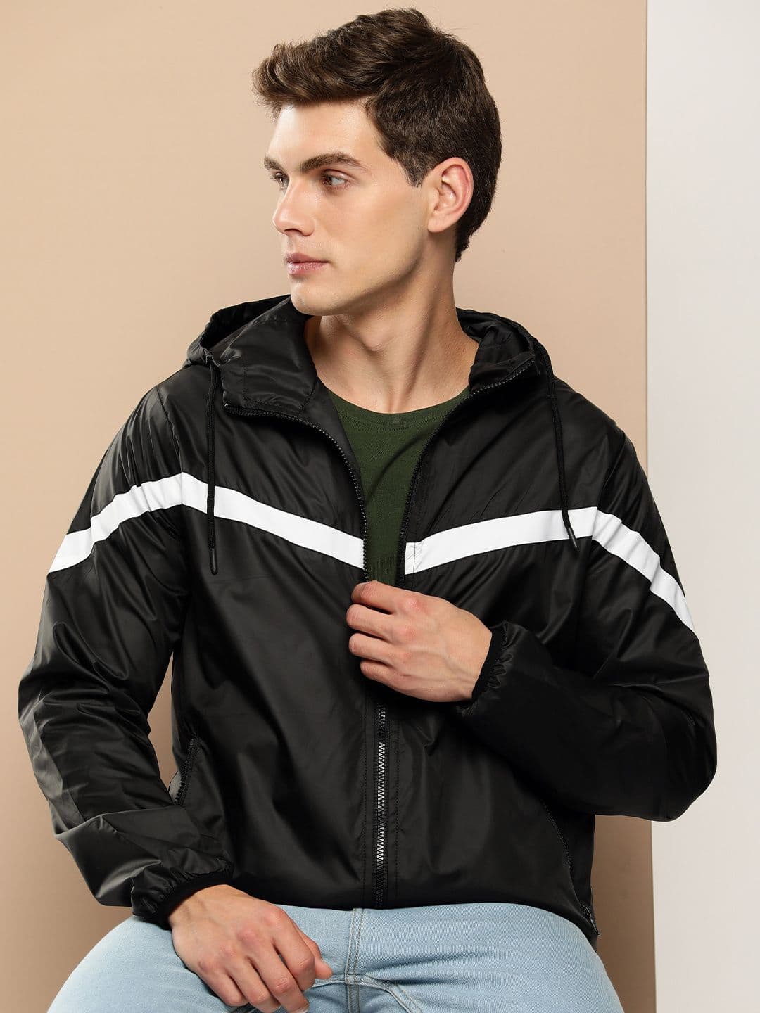 INVICTUS Striped Hooded Sporty Jacket - view 1
