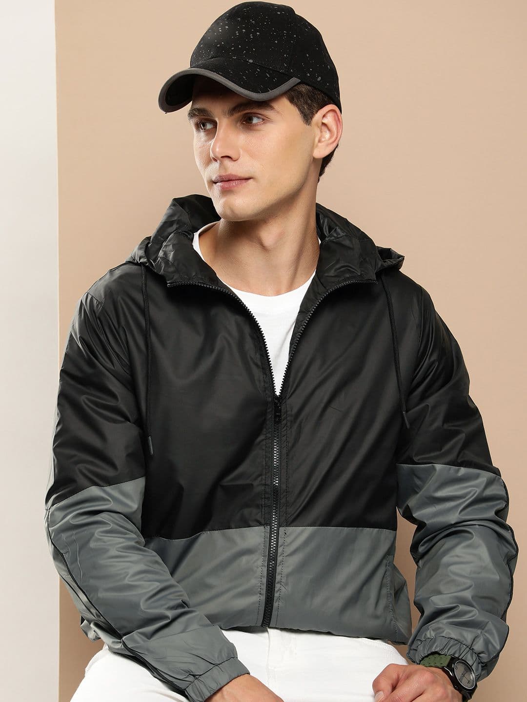 INVICTUS Colourblocked Hooded Sporty Jacket - view 1