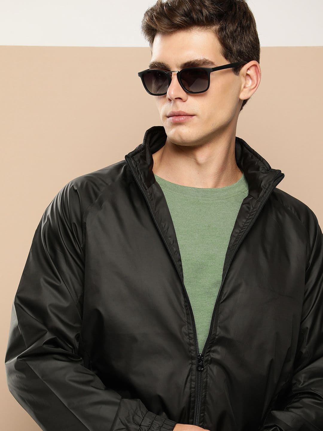 INVICTUS Solid Mock-Collar Sporty Jacket - view 1