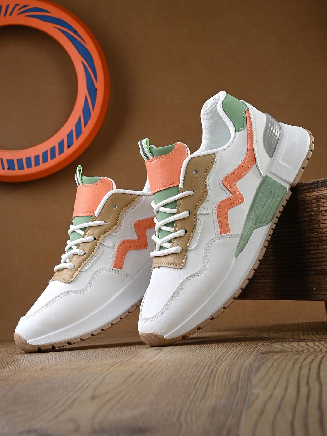 Roadster Women White Woven Design Lace-Up Marking Walking Shoes - view 1