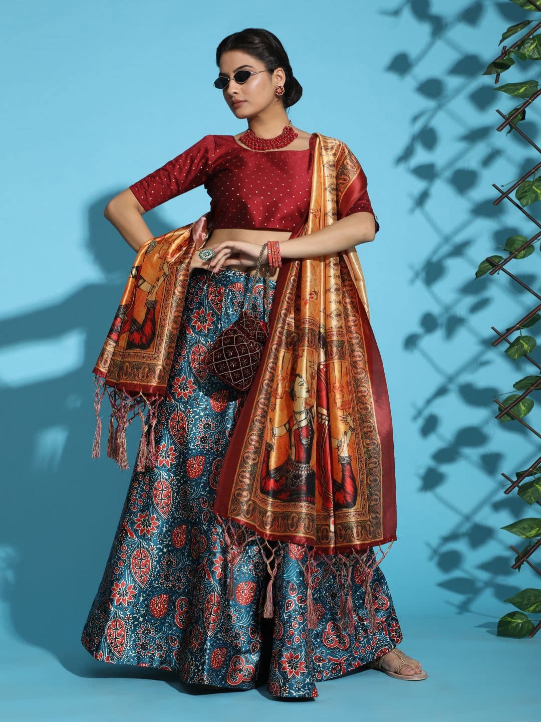 Kaizen TEXO FAB Printed Semi-Stitched Lehenga & Blouse With Dupatta - view 1
