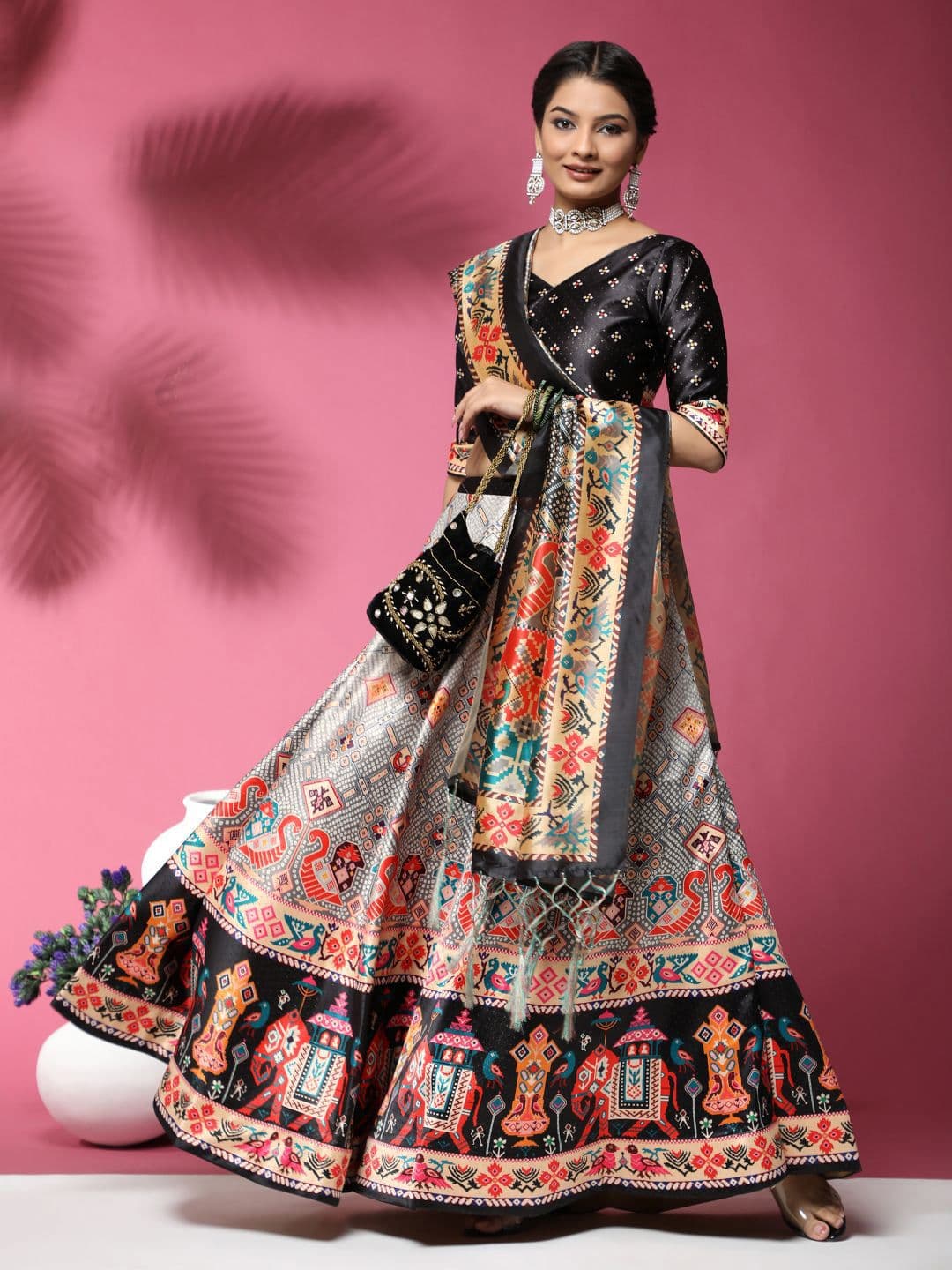 Kaizen TEXO FAB Printed Semi-Stitched Lehenga & Blouse With Dupatta - view 1