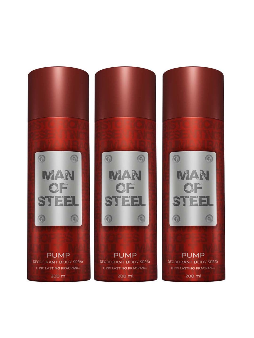 Denver Man Of Steel Pump Deodorant Body Spray Set of 3 - view 1