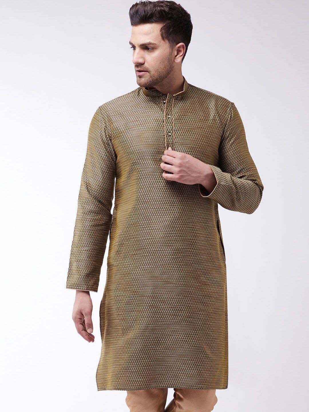 VASTRAMAY Men Ethnic Motifs Jacquard Kurta - view 1