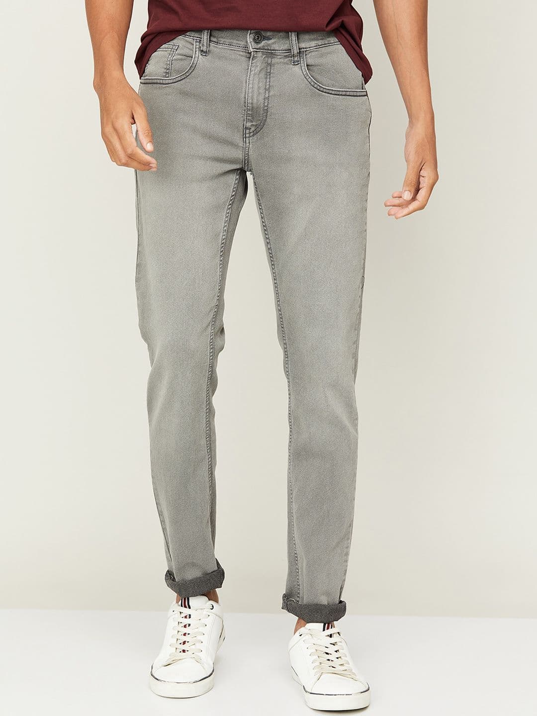 Forca by Lifestyle Men Mid-Rise Slim Fit Clean Look Heavy Fade Jeans - view 1