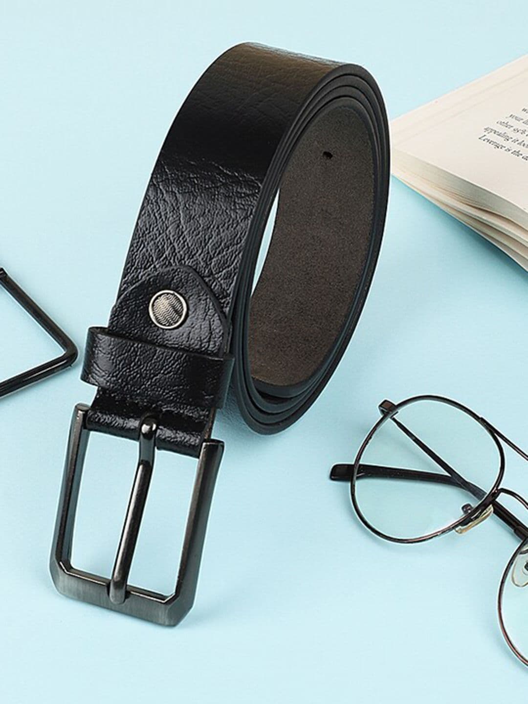 Roadster Black Men Braided Leather Formal Belts - view 1