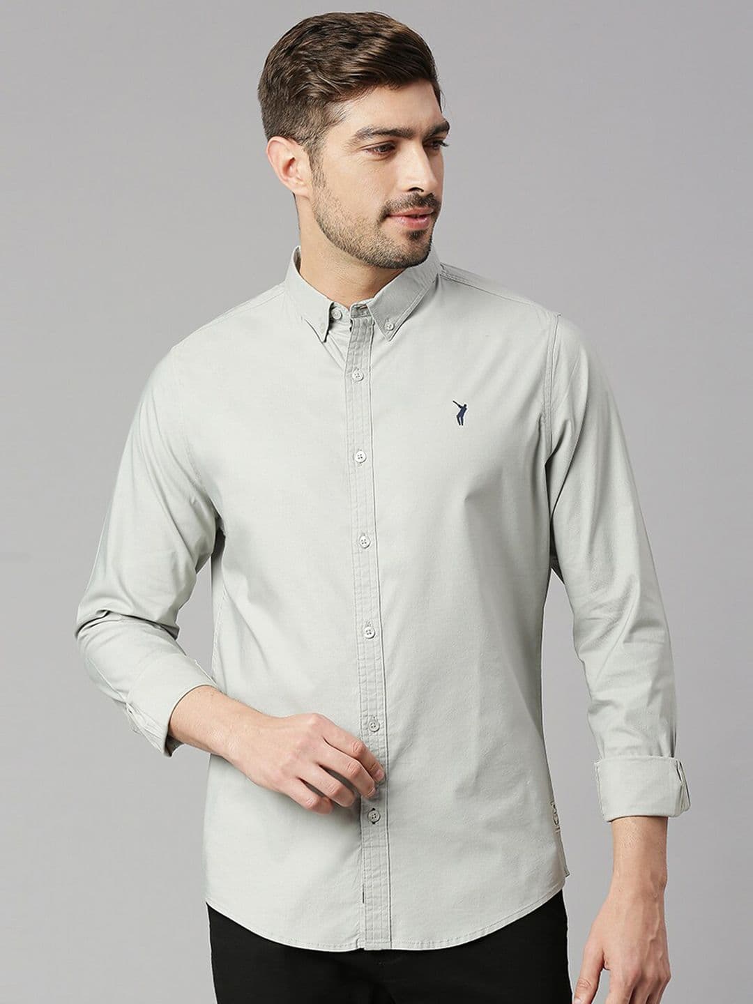 Thomas Scott Button Down Collar Classic Slim Fit Opaque Casual Shirt - view 1