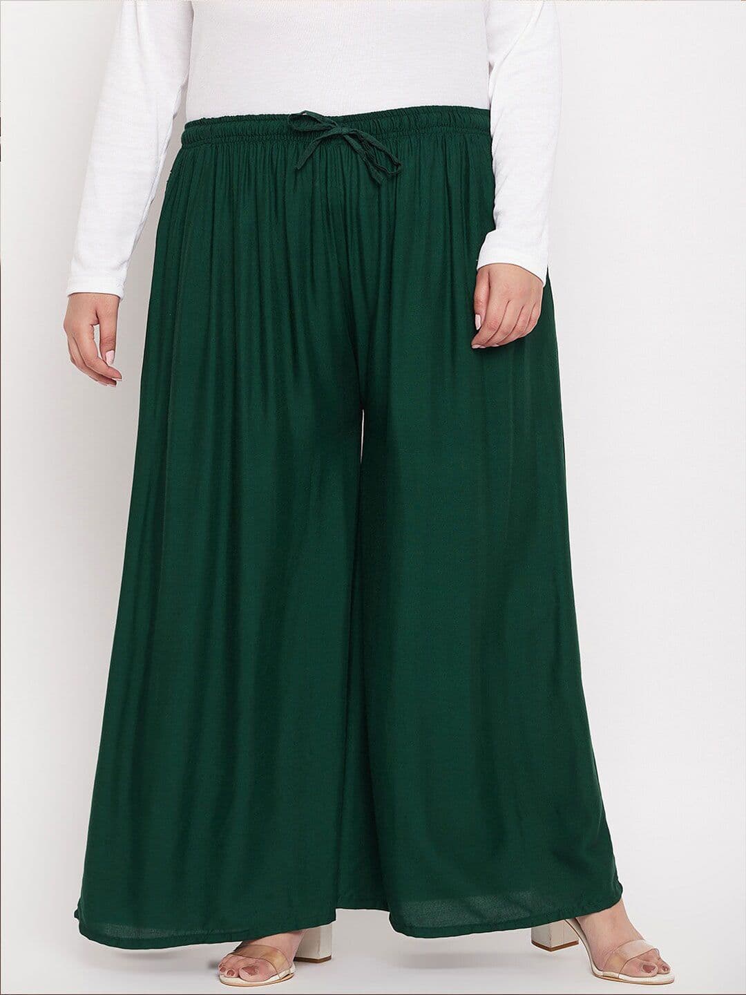 CLORA CREATION PLUS Women Green Palazzos - view 1