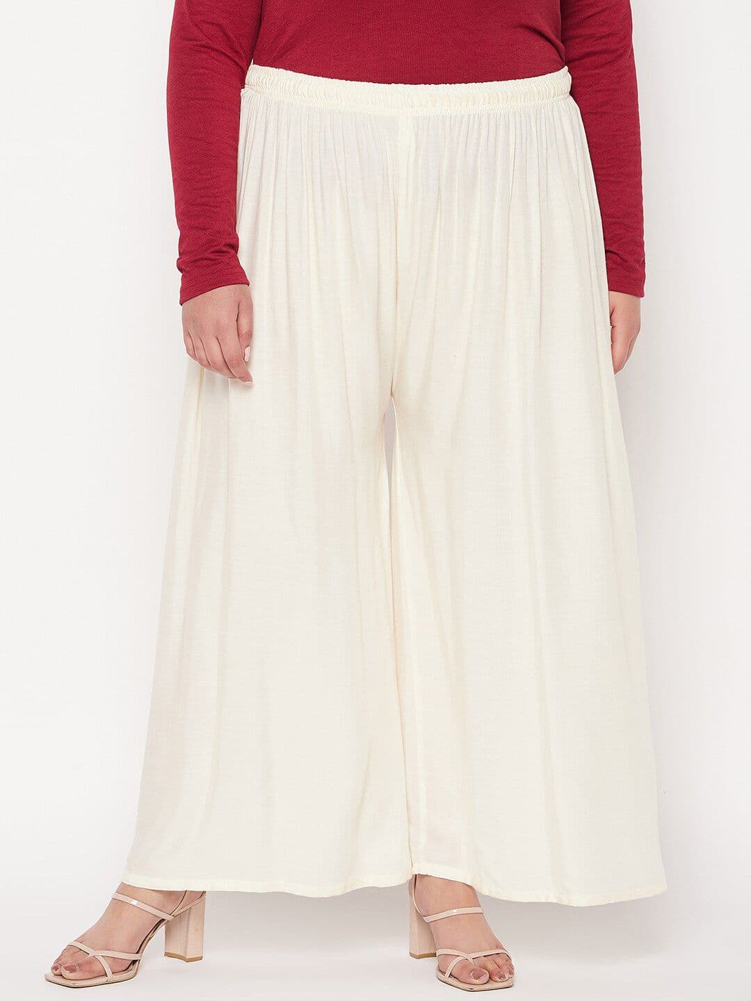 CLORA CREATION PLUS Women Plus Size Flared Palazzos - view 1