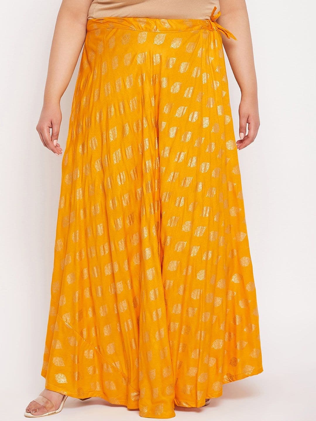 CLORA CREATION PLUS Printed Flared Rayon Skirt - view 1