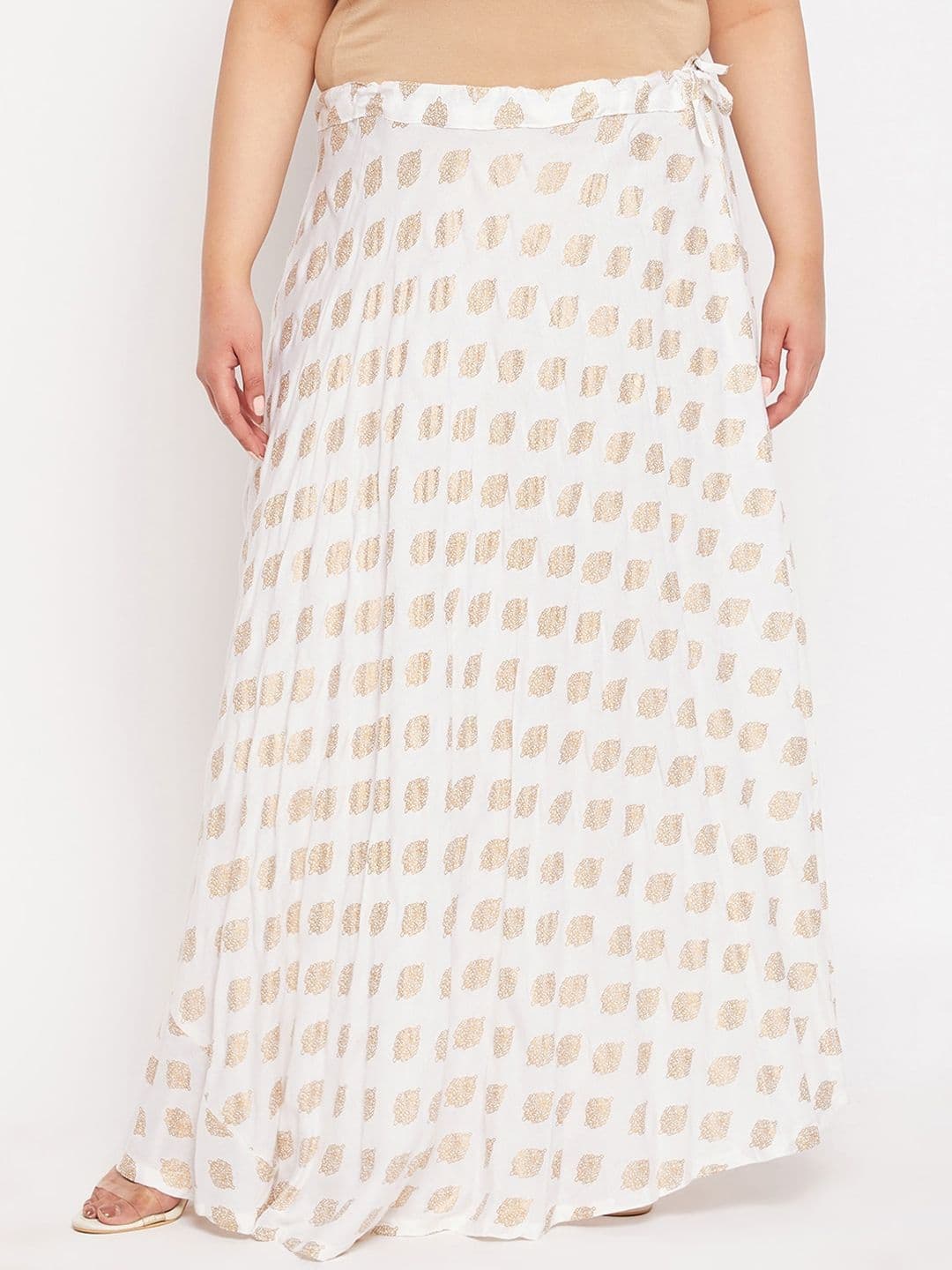 CLORA CREATION PLUS Plus Size Printed Flared Rayon Skirt - view 1