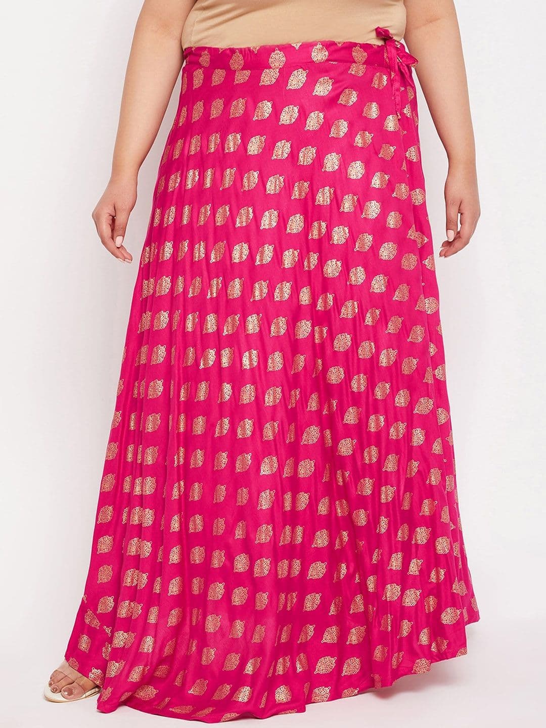 CLORA CREATION PLUS Ethnic Motifs Printed Flared Skirt - view 1
