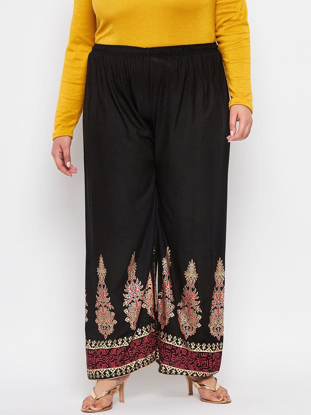 CLORA CREATION PLUS Women Ethnic Motifs Hem Design Straight Palazzos - view 1