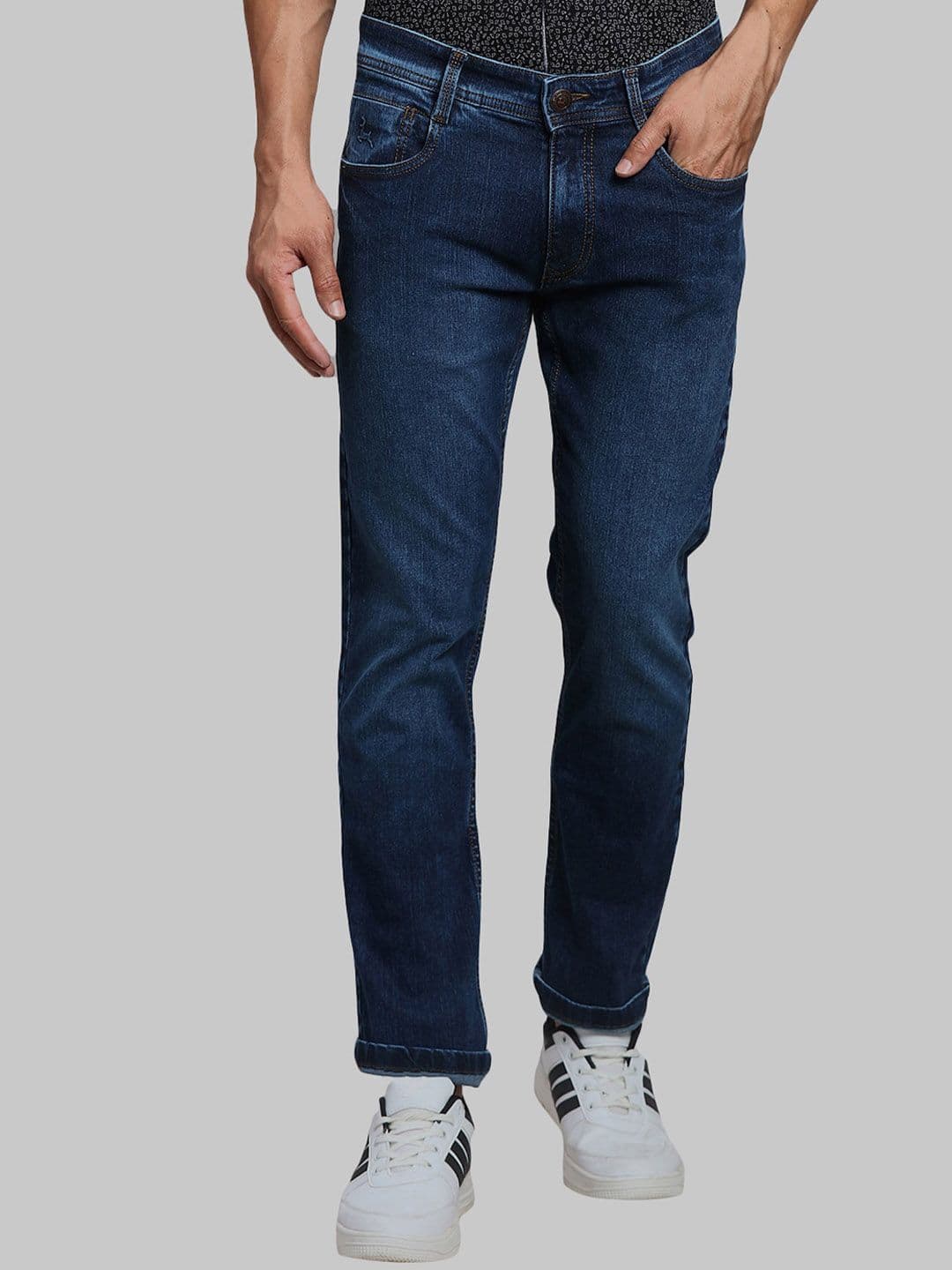 Parx Men Slim Fit Low-Rise Light Fade Jeans - view 1