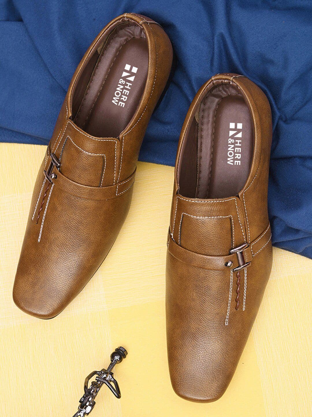 HERE&NOW Men Tan Slip-Ons Formal Shoes - view 1