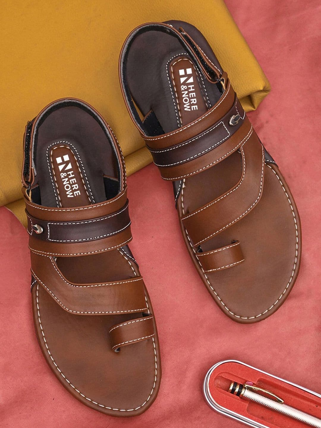 HERE&NOW Men Tan Comfort Sandals - view 1
