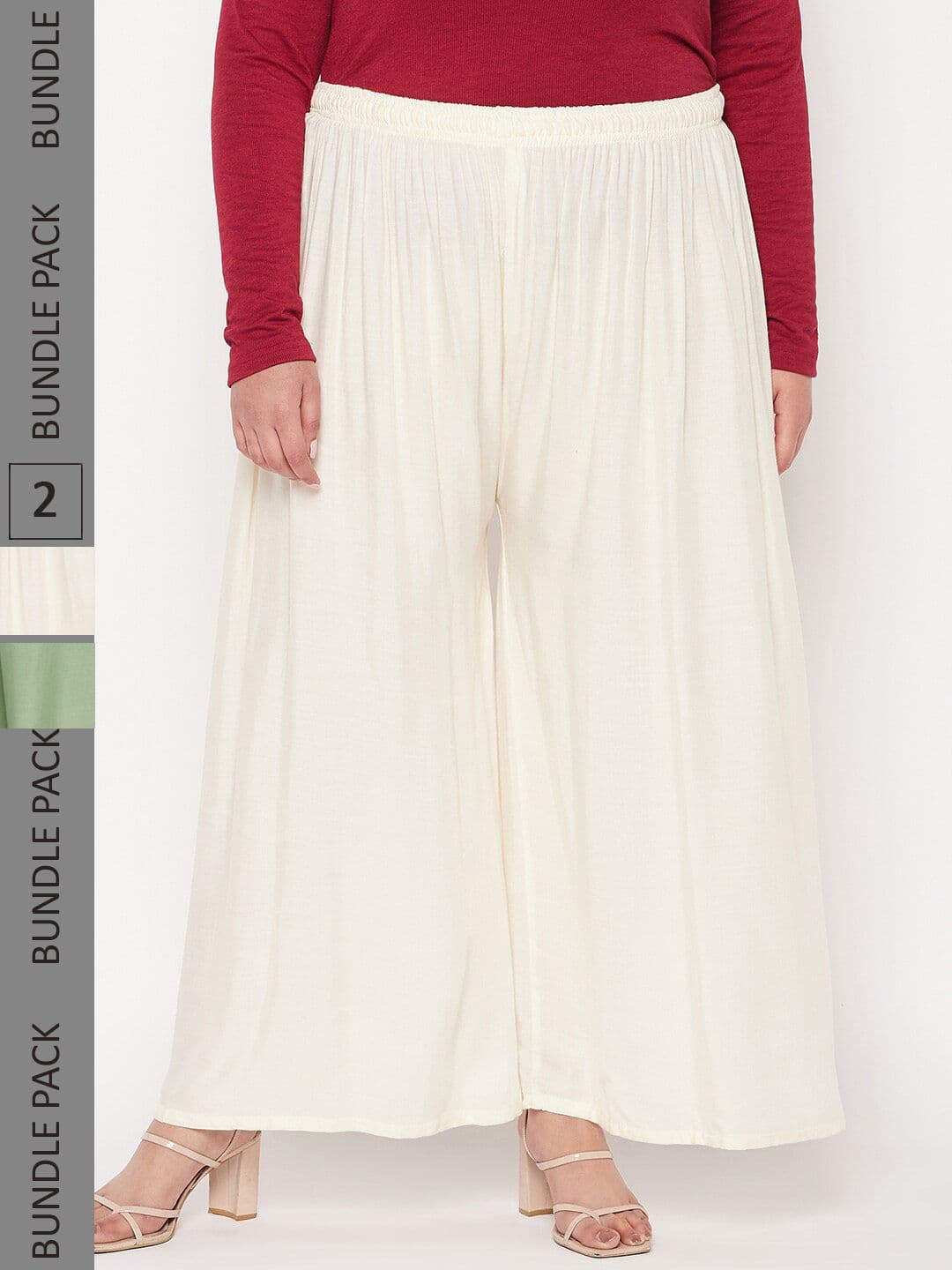 CLORA CREATION PLUS Women Pack Of 2 Straight Fit Palazzos - view 1